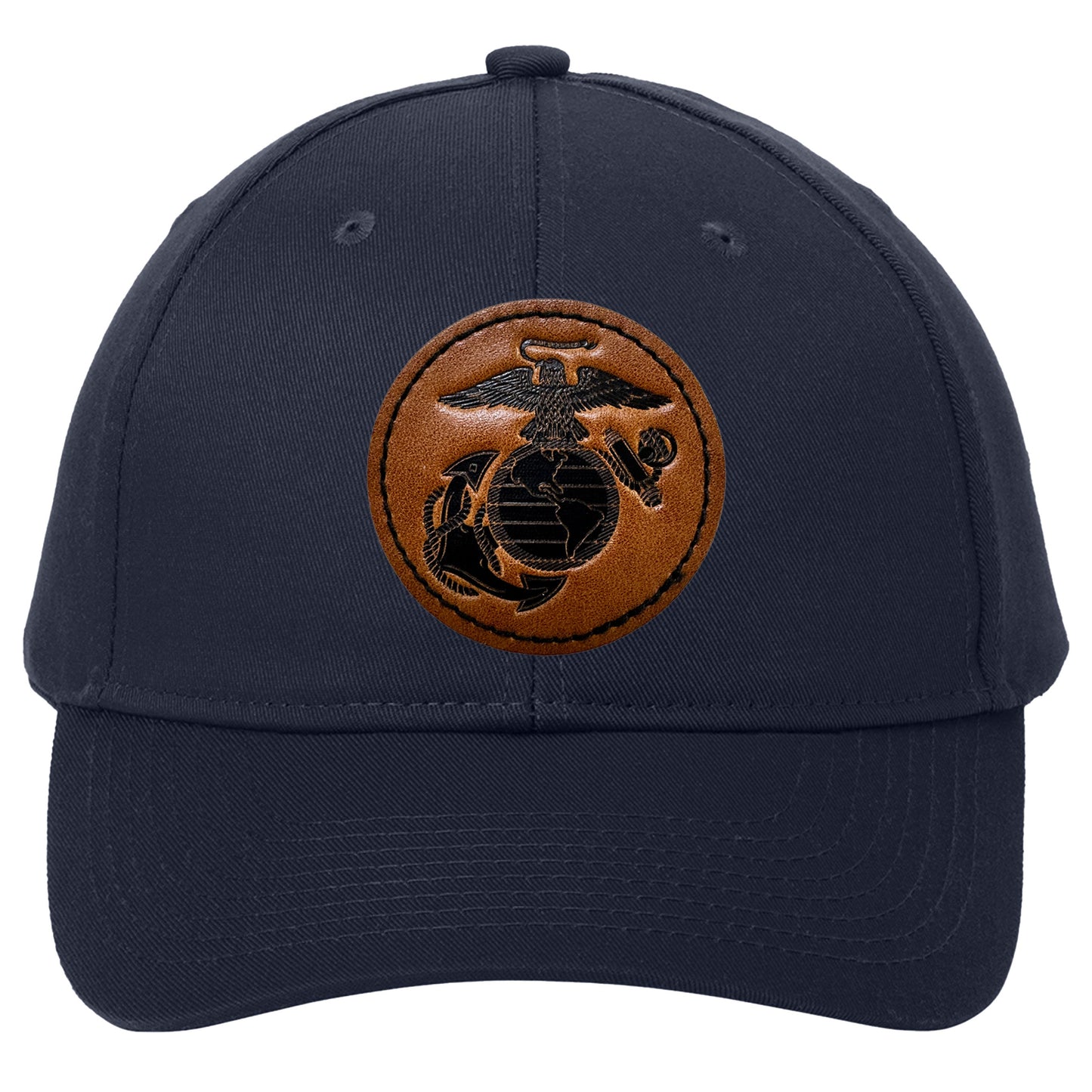 Marines Leather Patch Navy Hat