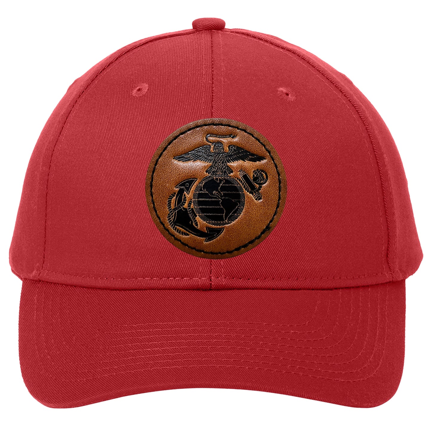 Marines Leather Patch Red Hat
