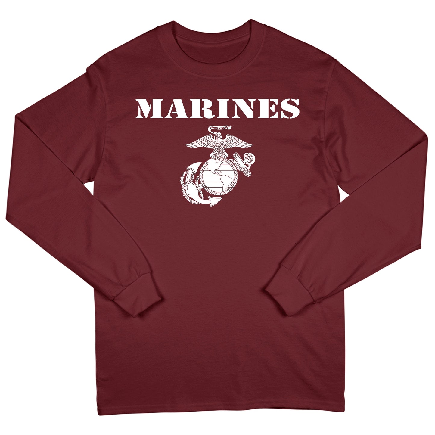 Maroon Vintage Marines Long Sleeve Tee