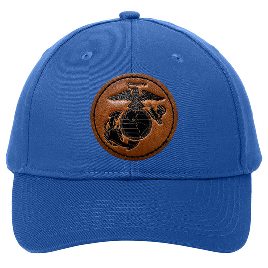 Marines Leather Patch Royal Blue Hat
