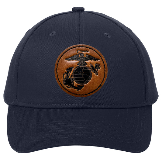 Marines Leather Patch Navy Hat
