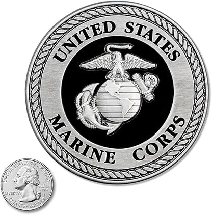 USMC - 3.5 Inch Black & Silver Medallion