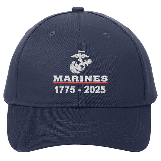 Marines 250 Years Embroidered Navy Hat