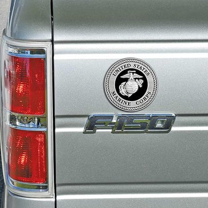 USMC - 3.5 Inch Black & Silver Medallion