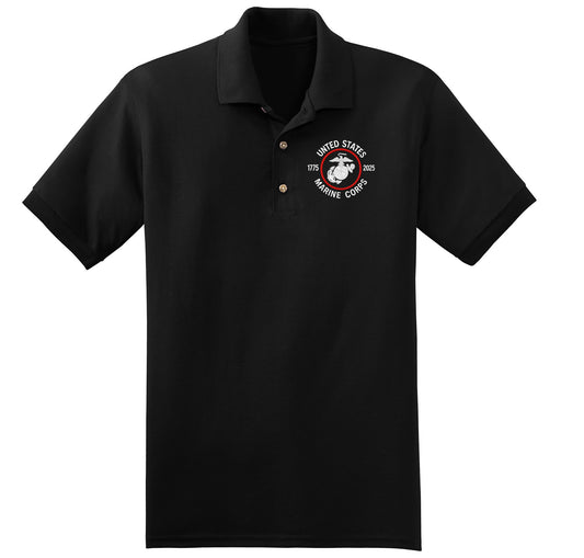 USMC 250 Years Embroidered Polo